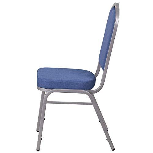Multipurpose Stacking Chair, Powder Coated Steel Frame Finish - Light Blue Fabric/Silver Frame/2220