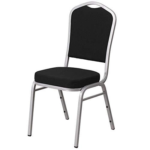 Multipurpose Stacking Chair, Powder Coated Steel Frame Finish - Black Fabric/Silver Frame/2220