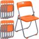 8 Pack Folding Plastic Chairs Pack Steel Folding Dining Chairs Folding Chairs Bulk Fold Up Event Chairs Portable Plastic Chairs with Steel Frame 440lb for Events Office Wedding Indoor Outdoor (Orange)