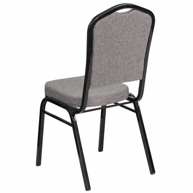 Fabric Banquet Chair in Black and Gray