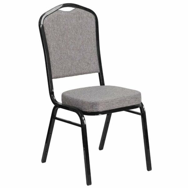 Fabric Banquet Chair in Black and Gray