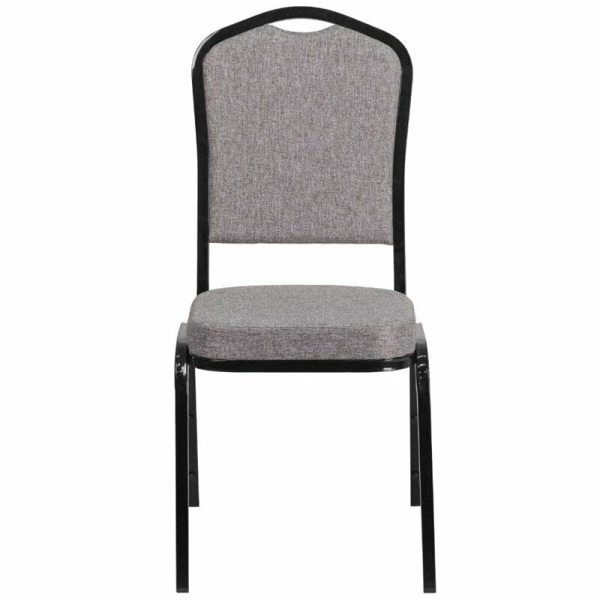 Fabric Banquet Chair in Black and Gray