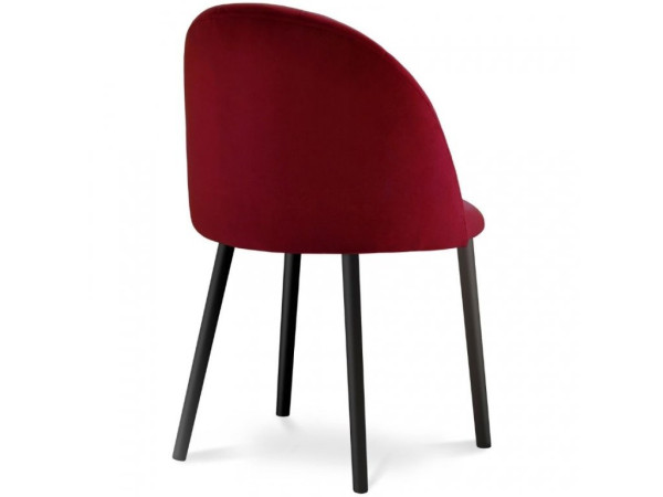 Dining Cafe Chair Burgundy Velvet with Metal Legs