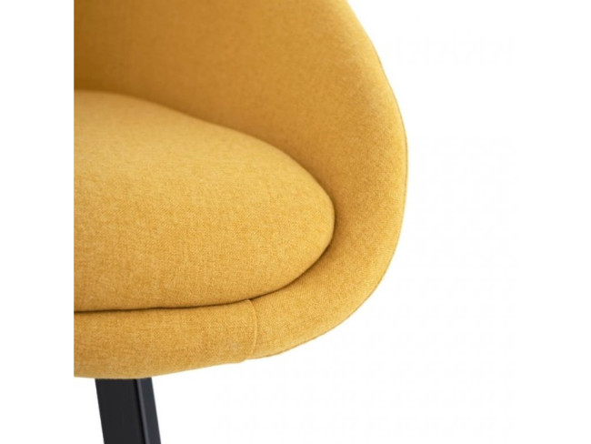 Yellow fabric cushioned fabric restaurant kitchen dining chair