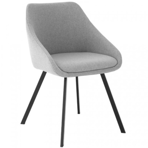Grey fabric cushioned fabric restaurant kitchen dining chair
