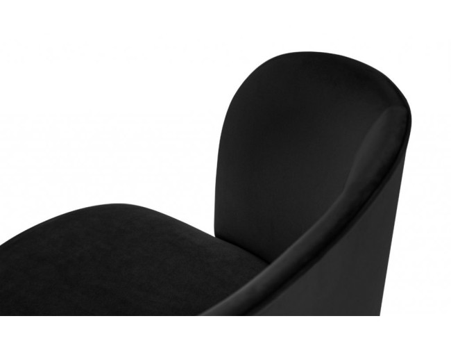 Luxurious black velvet dining chair