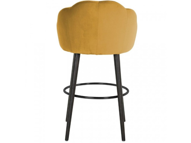 Stylish and comfortable Yellow Velvet Bar Stool with Back 