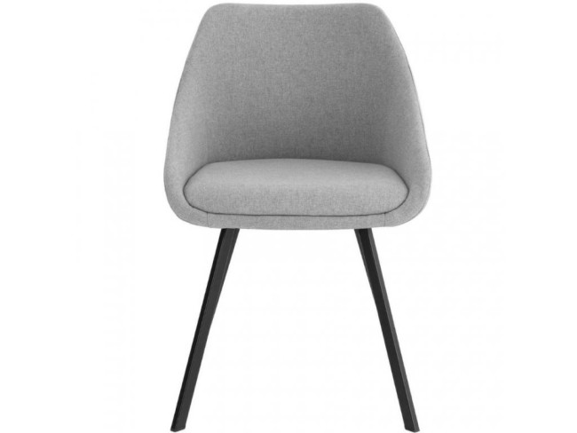 Grey fabric cushioned fabric restaurant kitchen dining chair
