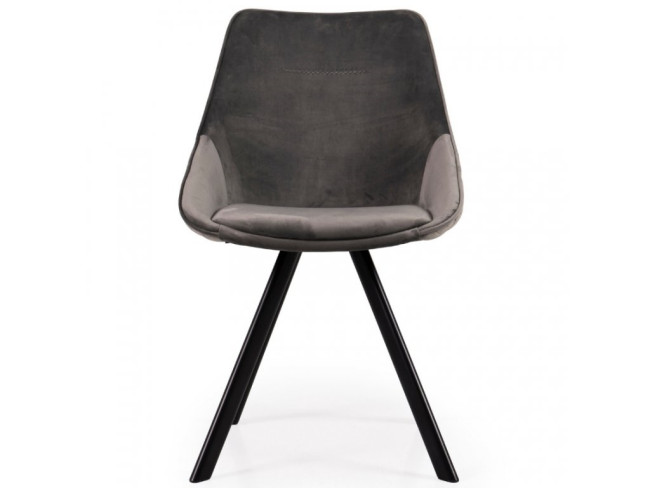 Luxurious and comfortable grey velvet dining chair