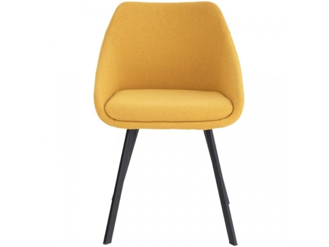 Yellow fabric cushioned fabric restaurant kitchen dining chair