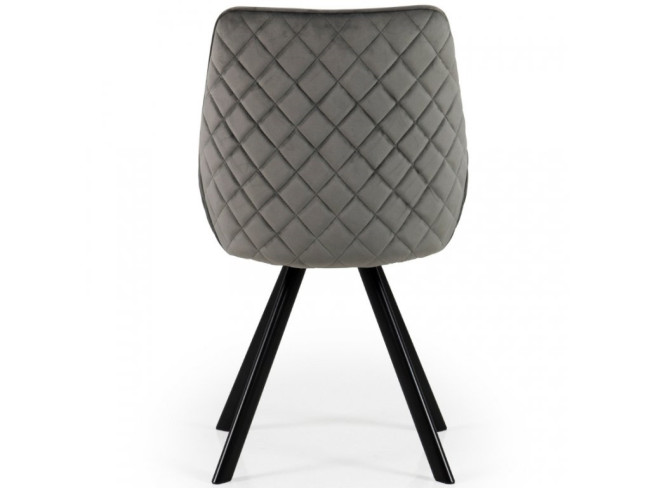 Luxurious and comfortable grey velvet dining chair