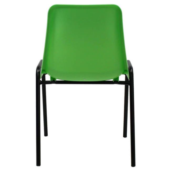 Economy Plastic Stacking Chair - Green Shell Black Frame