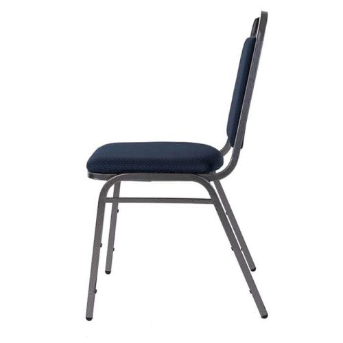 Economy Steel Banqueting Chair - Silver Vein Blue Fabric