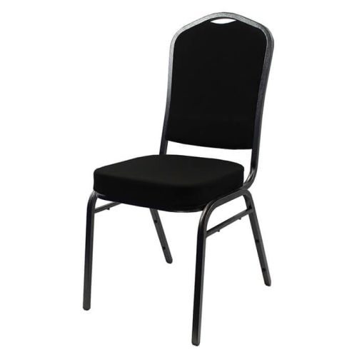 Diamond Steel Banqueting Chair - Silver Vein Black Fabric