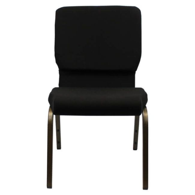 Church Stacking Chair - Gold Vein Frame Black Fabric