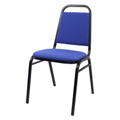 Economy Steel Banqueting Chair - Black Vein Blue Fabric