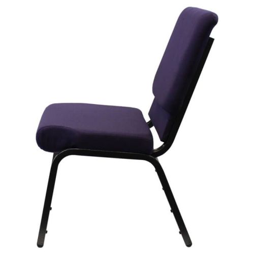Church Stacking Chair - Silver Vein Frame Purple Fabric