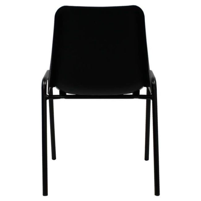 Economy Plastic Stacking Chair - Black Shell Black Frame