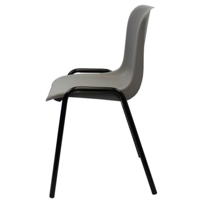 Economy Plastic Stacking Chair - Grey Shell Black Frame