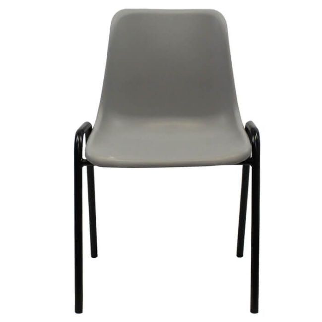 Economy Plastic Stacking Chair - Grey Shell Black Frame