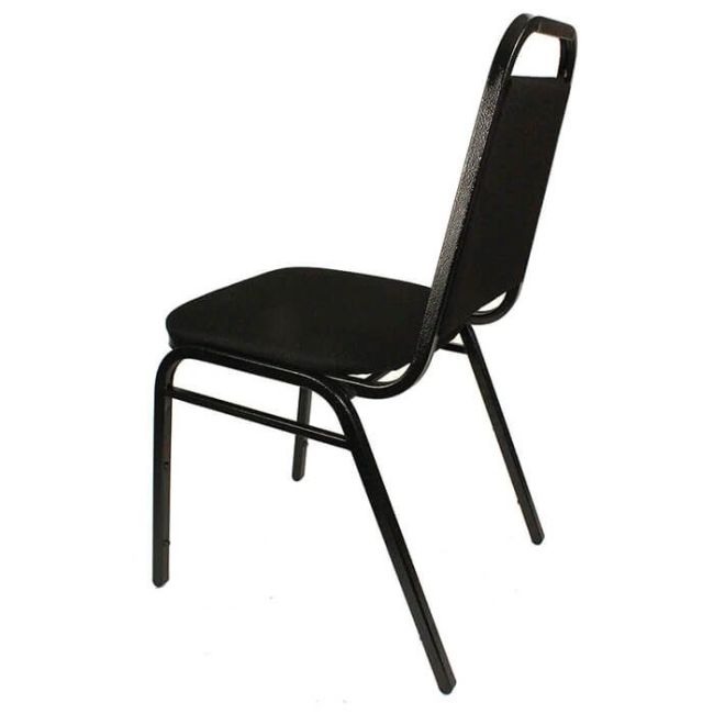 Economy Steel Banqueting Chair - Black Vein Black Fabric