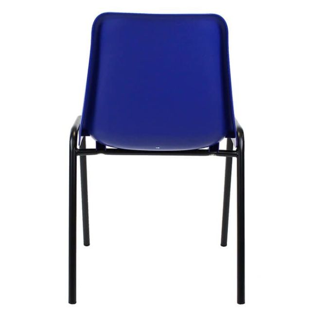 Economy Plastic Stacking Chair - Blue Shell Black Frame