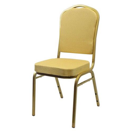 Diamond Steel Banqueting Chair - Gold Frame Gold Fabric