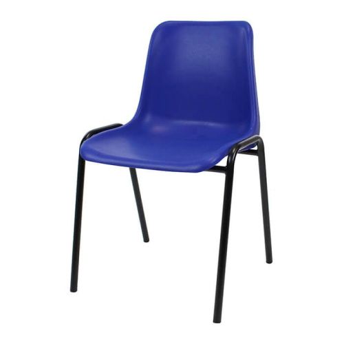 Economy Plastic Stacking Chair - Blue Shell Black Frame