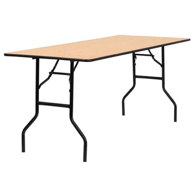 Bar Height Wooden Trestle Table - 6ft x 2ft 6in (183cm x 76cm)