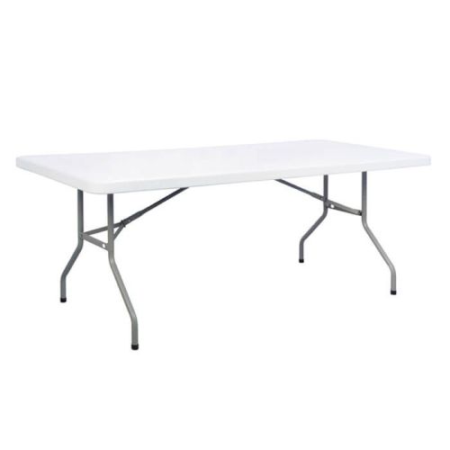 Centre Fold Rectangle Plastic Folding Table - 8ft x 2ft 6in (244cm x 76cm)