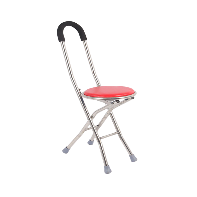 Aluminum-alloy walking stick for the elderly anti-slip retractable walking aids for the elderly  three-legged folding stool