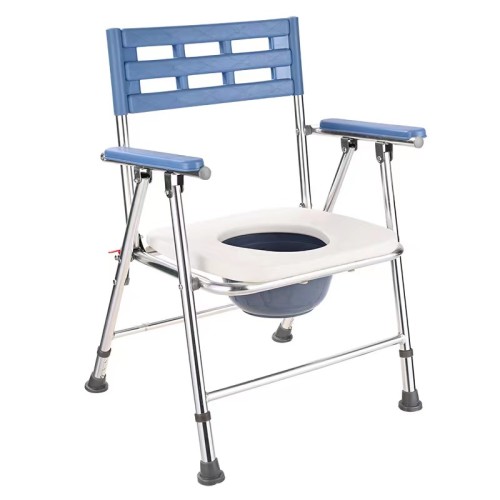 Aluminum Alloy Adjustable Foldable Toilet Shower Commode Chair