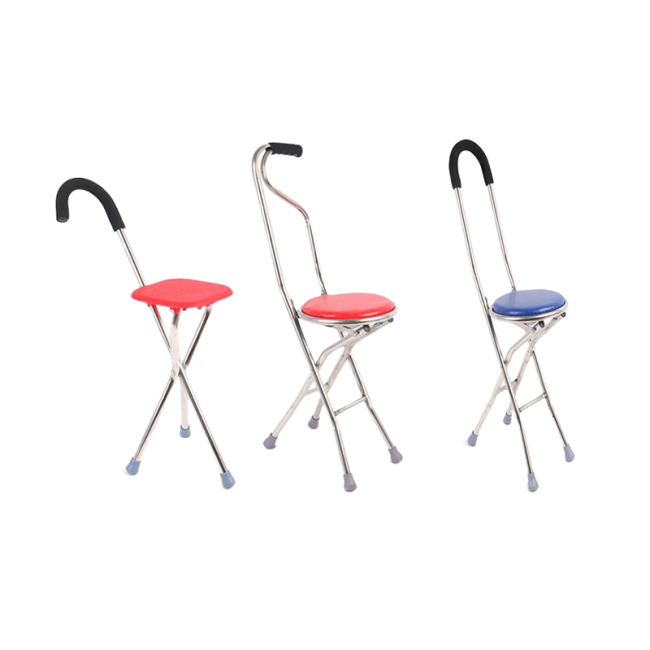 Wholesale thickened stainless steel foldable crutches old man walker crutches stool