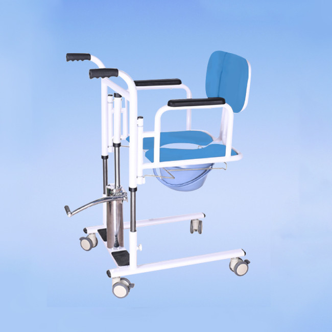 Multi-purpose Manual Lift Chair Folding and Movable Wheelchair Shower Chair Commode Toilet Patient Transfer Chair