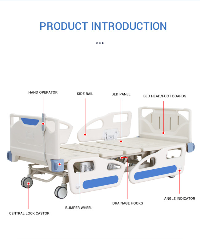 Comfortable 5 Functions Electric ElectricHospital Bed Nursing Hospital Steel Patient Hospital Medical Bed
