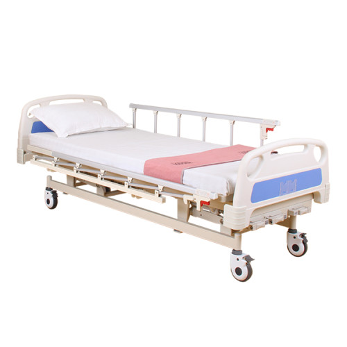 Aluminum alloy Side rail 3 Crank Manual Clinic Hospital Bed with Infusion pole
