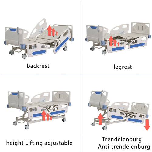 Comfortable 5 Functions Electric ElectricHospital Bed Nursing Hospital Steel Patient Hospital Medical Bed