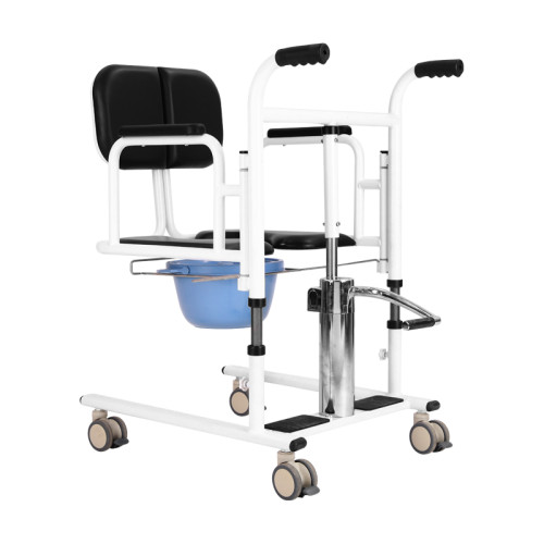 Manual Folding and Movable Lift Chair Wheelchair Shower Chair Commode Toilet Patient Transfer Chair