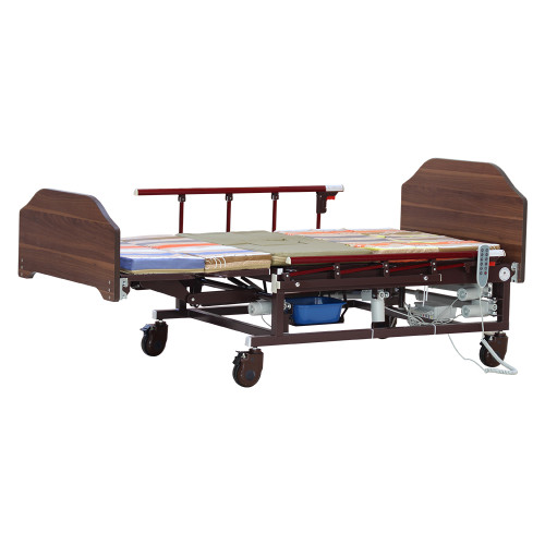 Wholesale Price Automatic Electric 5 Functions Nursing Home Care Bed Medical Hospital Bed with IV Pole
