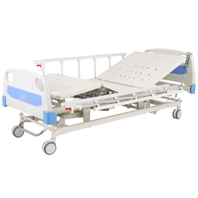 manufacturer side railing foot rest medical bed economic metal electric hospital bed 5 function
