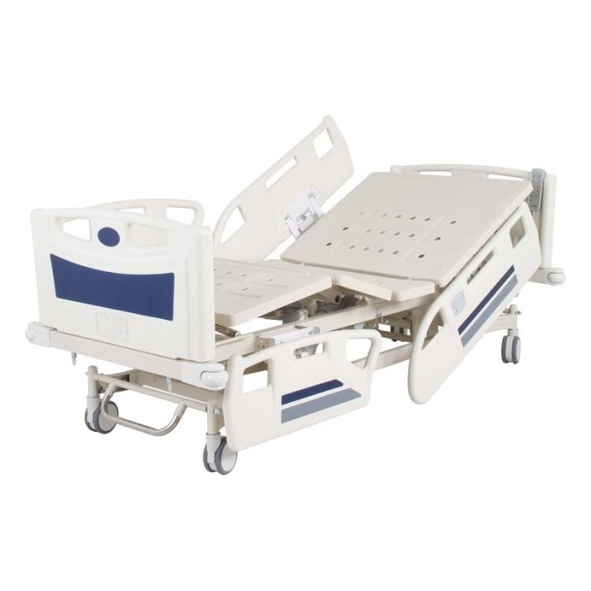 Hospital Electric Five Functions Auto Contour Bed With Central Brake and Mattress