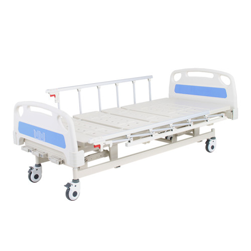 Aluminum alloy Side rail 3 Crank Manual Clinic Hospital Bed with Infusion pole