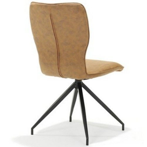 Rotatable Upholstered Dining Chair with Metal Feet