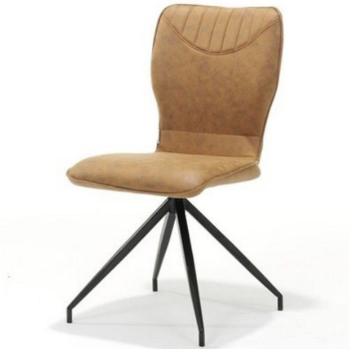 Rotatable Upholstered Dining Chair with Metal Feet