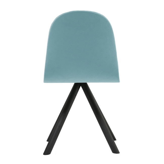Light Blue Velvet Dining Chair with Metal Feet