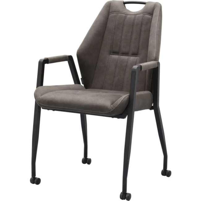Versatile and stylish dining armchair on wheels