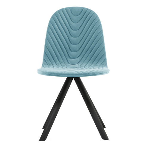 Light Blue Velvet Dining Chair with Metal Feet