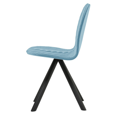 Light Blue Velvet Dining Chair with Metal Feet