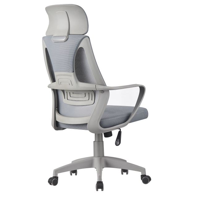 Black Comfortable Breathable with Headrest Mesh Chair with Lumbar Support Function Ergonomic Design Office Chair