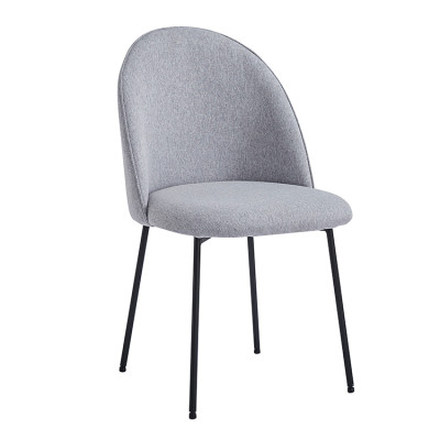 Best seller grey fabric cafe dining chair with metal feet